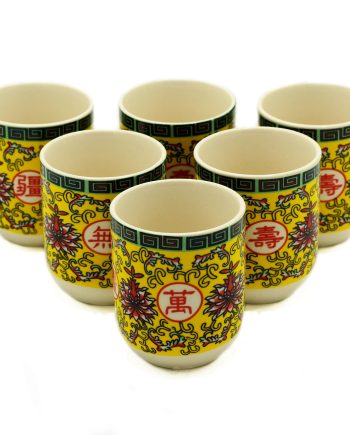 Herbal Tea Cups - Long Life Oriental Design