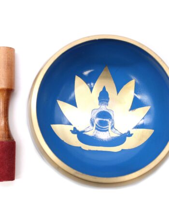 Lrg Yoga Moves Singing Bowl Set- White/Blue 14cm