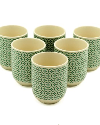 Herbal Tea Cups - Green Mosiac
