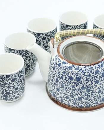 Herbal Teapot Set - Blue Pattern