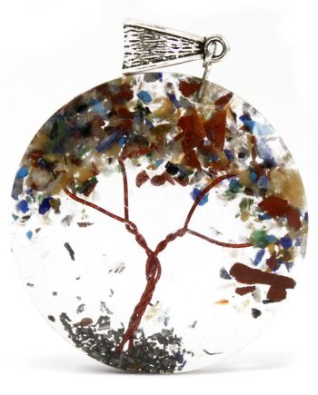 Orgonite Power Pendant - Round Amethyst Tree (mix)