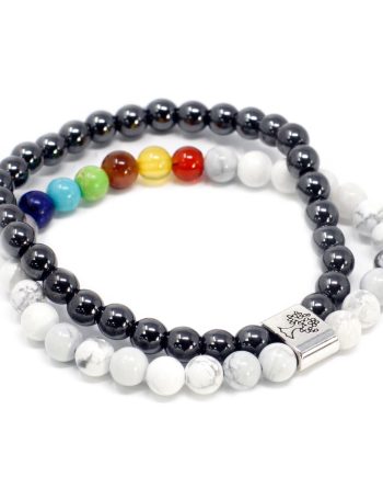 Magnetic Gemstone Bracelet - White Howlite Chakra