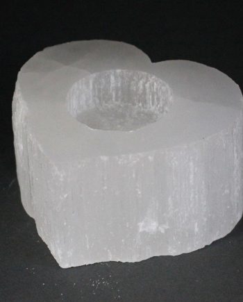 Selenite Heart Candle Holder
