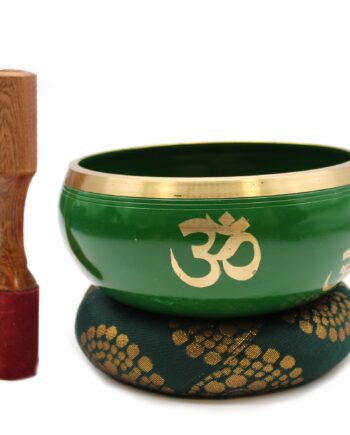 Lrg Tree of Life Singing Bowl Set- Green 14cm