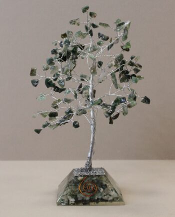 Gemstone Tree of Life with Orgonite Base - 160 Stone - Moss Agate
