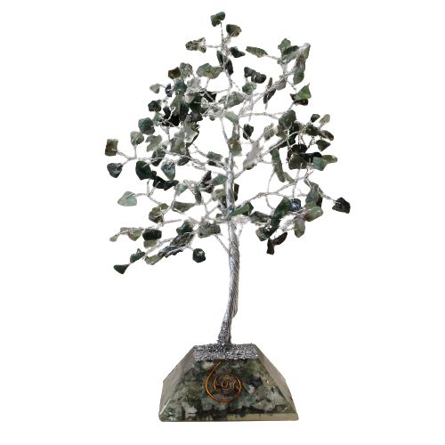 Gemstone Tree of Life with Orgonite Base - 160 Stone - Moss Agate - Image 4