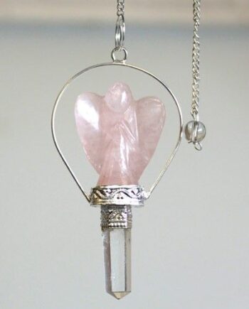 1x Angel Pendulum with Ring- Rose Quartz