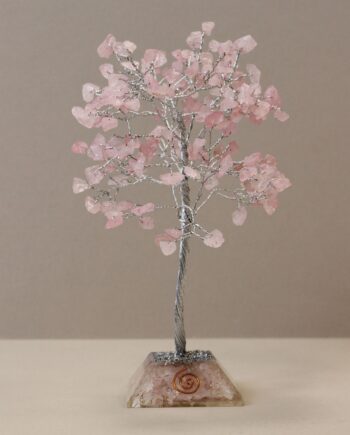 Gemstone Tree of Life with Orgonite Base - 160 Stone - Rose Quartz