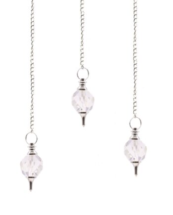 1x Faceted Gemstone Pendulum - Rock Quartz