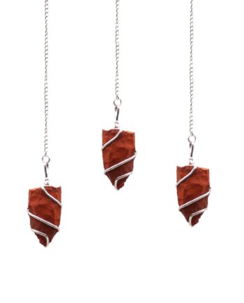1x Raw Gemstone Pendulum - Red Jasper
