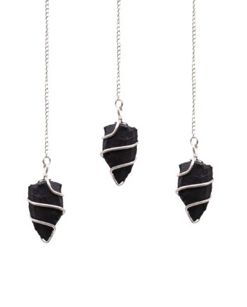 1x Raw Gemstone Pendulum - Black Agate