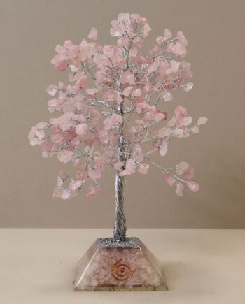 Gemstone Tree of Life with Orgonite Base - 320 Stone - Rose Quartz