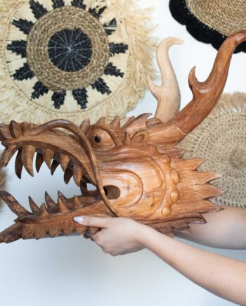 Live Size Dragon Head Carving  - 30cm