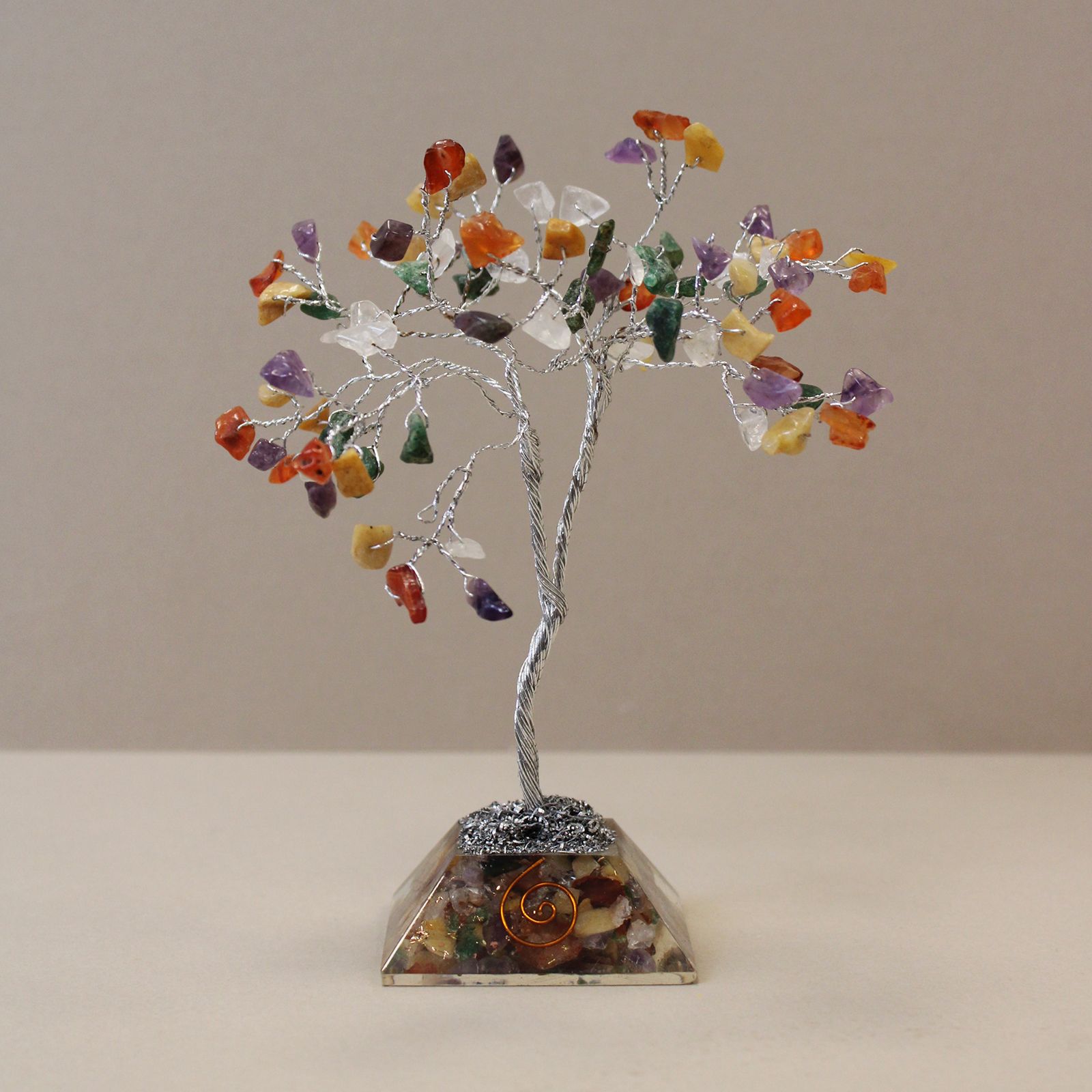 Gemstone Tree of Life with Orgonite Base - 80 Stone - Multi