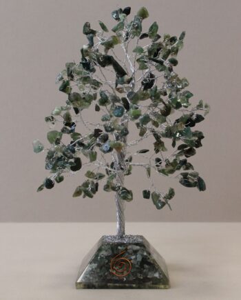 Gemstone Tree of Life with Orgonite Base - 320 Stone - Moss Agate