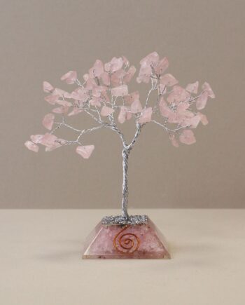 Gemstone Tree of Life with Orgonite Base - 80 Stone - Rose Quartz