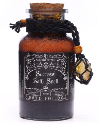 Ancient Witch Bath Spell Potion & Citrine Crystal Amulet - Success