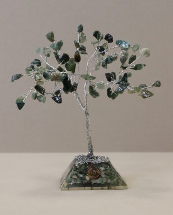Gemstone Tree of Life with Orgonite Base - 80 Stone - Moss Agate